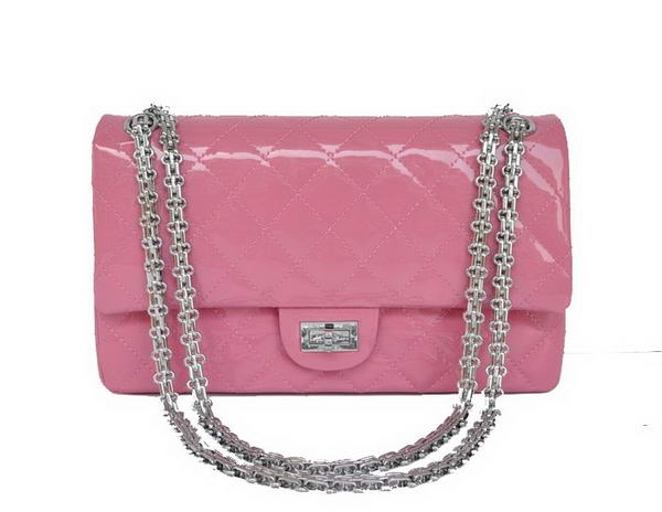 Best Newest 2012 Chanel A30226 Peach Patent Leather Classic Flap Bag Replica